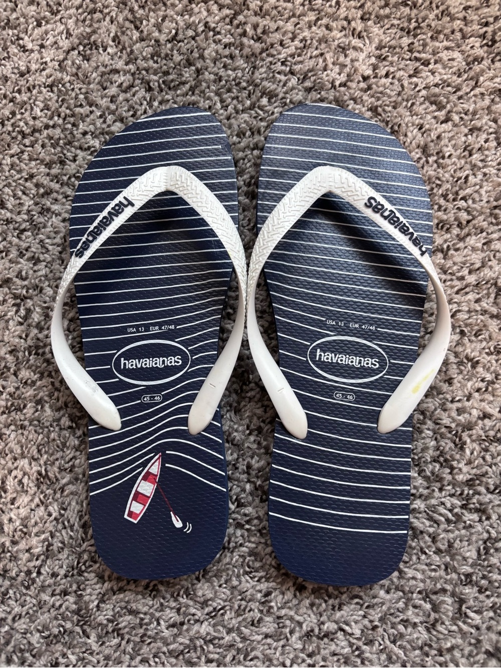 Havaianas Men’s Navy Flip Flops with White Straps